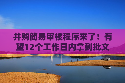 并购简易审核程序来了！有望12个工作日内拿到批文