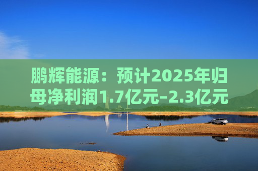 鹏辉能源：预计2025年归母净利润1.7亿元–2.3亿元，同比扭亏