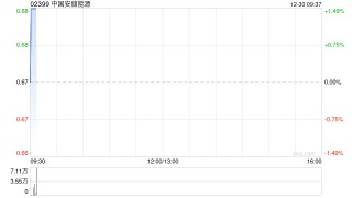 中国安储能源遭行政总裁兼执行董事郭汉锋减持16万股 每股作价0.65港元