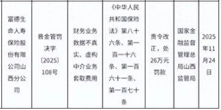 富德生命人寿山西分公司遭罚26万元，屡罚屡犯暴露合规隐患