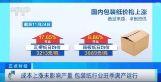 央视报道：纸价涨幅已超25% 下游企业积极应对成本压力