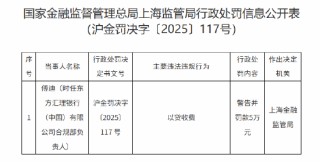 因以贷收费 东方汇理银行（中国）合规部负责人被罚