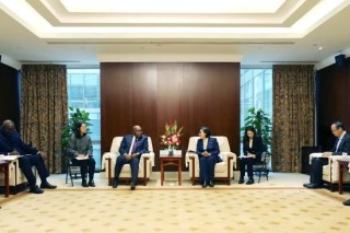 中国进出口银行副行长杨东宁会见刚果（布）驻华大使塞普里安·马米纳