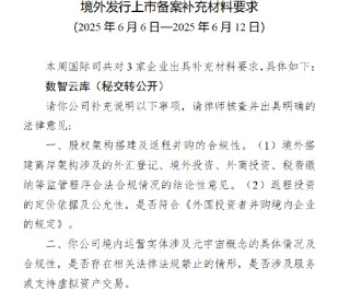 数智云库收到证监会境外上市备案反馈意见 需补充说明股权架构搭建与元宇宙业务合规性