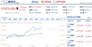 快讯：丁二烯橡胶主力合约触及涨停