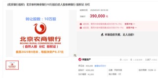 59岁白晓东掌舵，北京农商银行股权很抢手