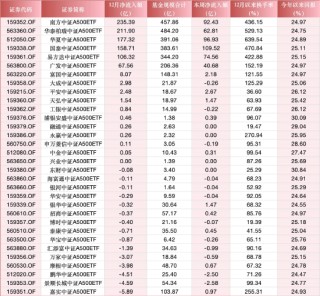 A500ETF市场加速洗牌：南方、华泰柏瑞中证A500ETF12月净流入超200亿，嘉实、景顺长城、鹏华逆势流出超4亿
