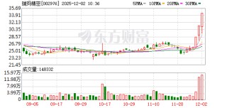 瑞玛精密连收3个涨停板