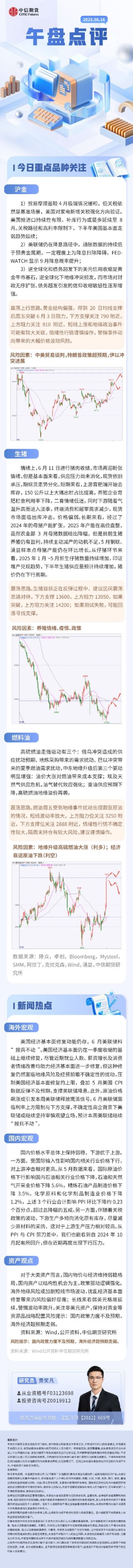 中信期货：午盘点评6.16