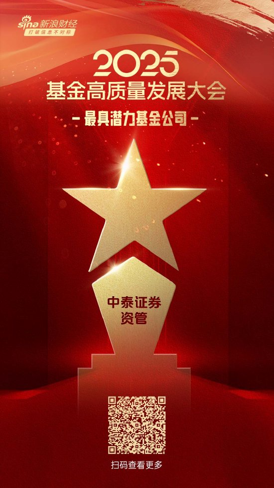 2025公募基金荣誉榜：中泰证券资管获得2025最具潜力基金公司荣誉  第1张