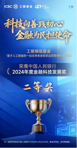 科技赋能养老投资，打造智能投资管理新标杆——工银瑞信基金荣膺中国人民银行金融科技发展奖  第1张