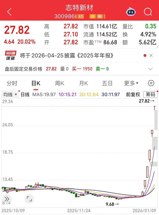 “20CM”5连板！今年第一只翻倍股  第2张
