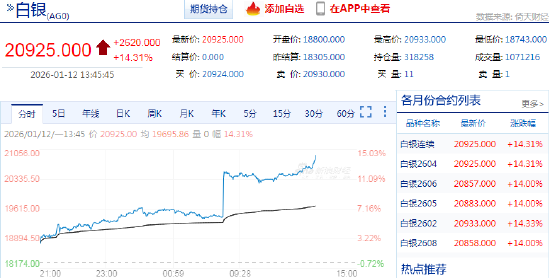 快讯：沪银主力合约日内暴涨14.00%，续创历史新高  第3张