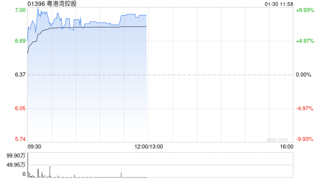粤港湾控股午前涨近9% 公司收购天顿数据转型AI算力赛道  第1张