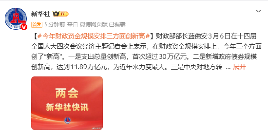 今年财政资金规模安排三方面创新高  第1张